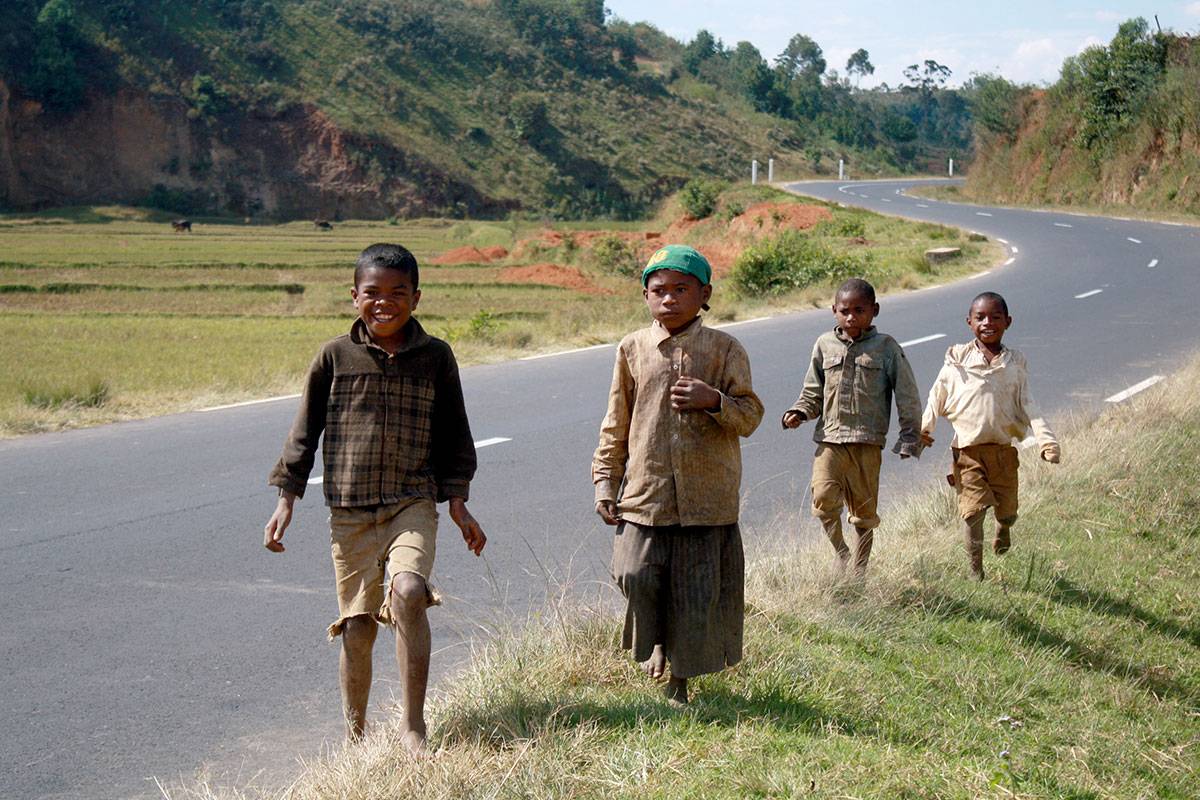 Sur une route à Madagascar