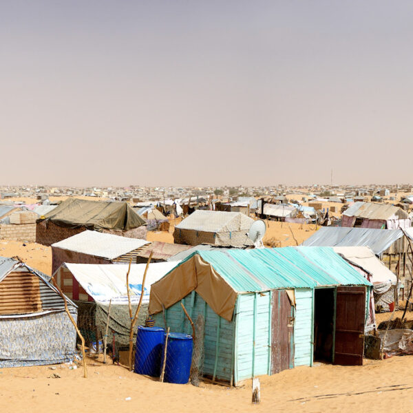 Quartier informel en formation à Toujounine, zone périurbaine sud de Nouakchott en Mauritanie.