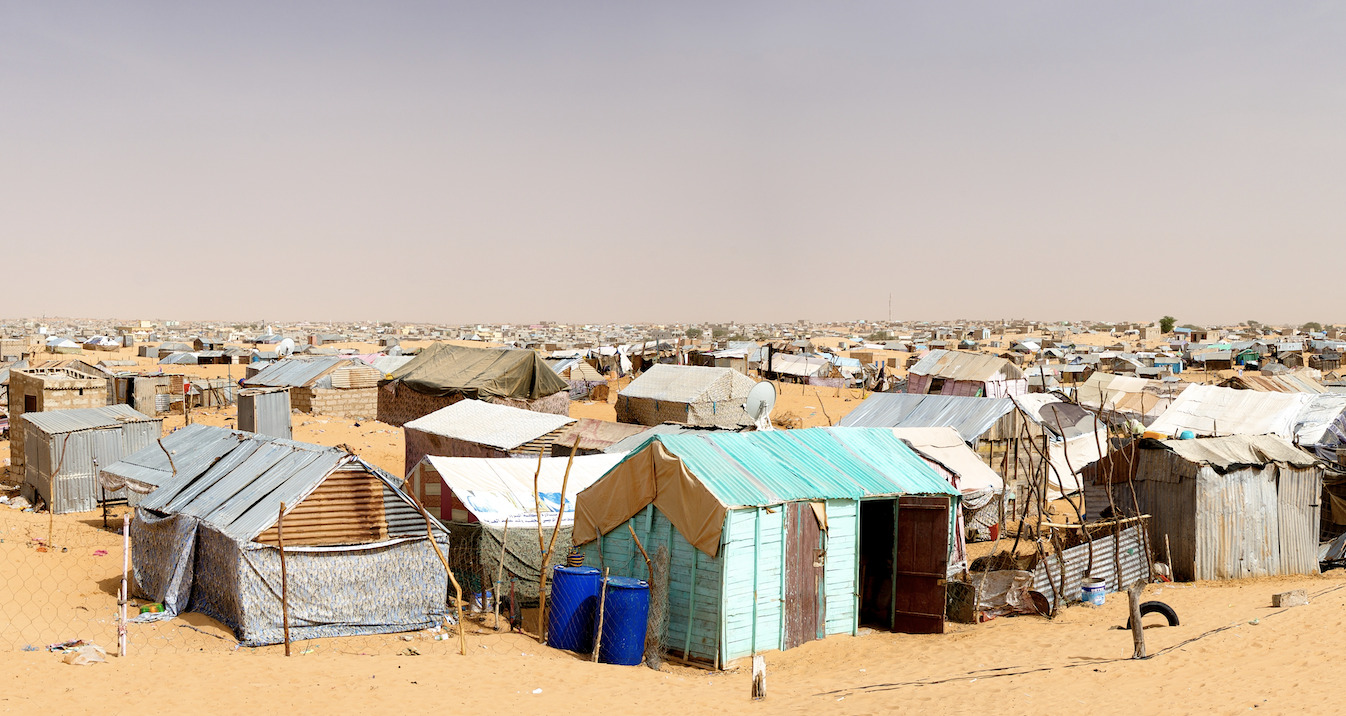 Quartier informel en formation à Toujounine, zone périurbaine sud de Nouakchott en Mauritanie.